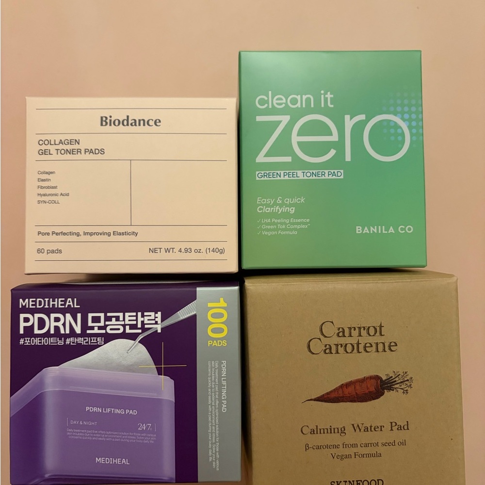 Toner Pads Biodance, Banila Co, Mediheal, skinfood